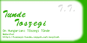 tunde toszegi business card